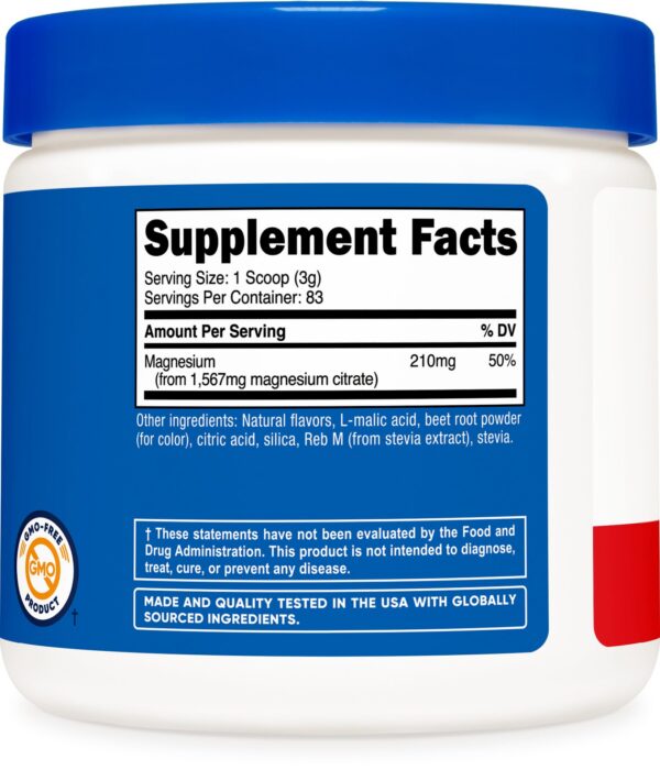 Frasco de magnesio citrato Nutricost