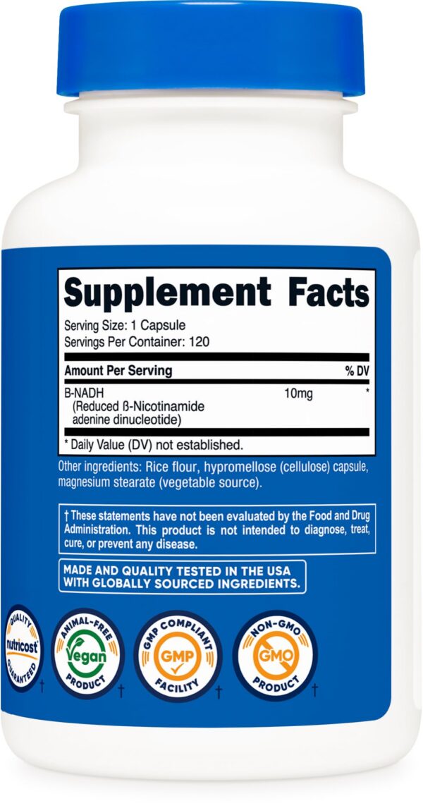 Notas del fabricante Nutricost NADH