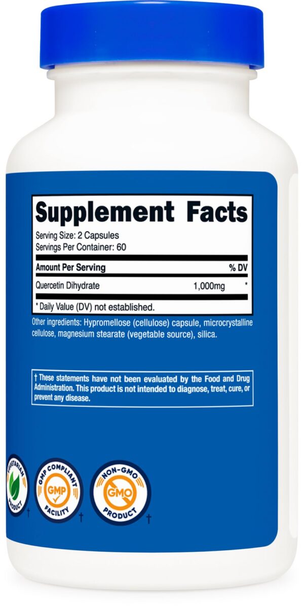 Certificaciones y etiqueta Nutricost Quercetina