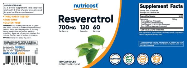 Kit de cápsulas de resveratrol Nutricost