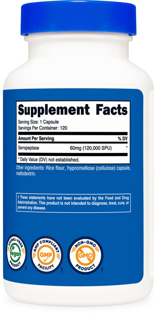Interior del envaseNutricost Serrapeptase