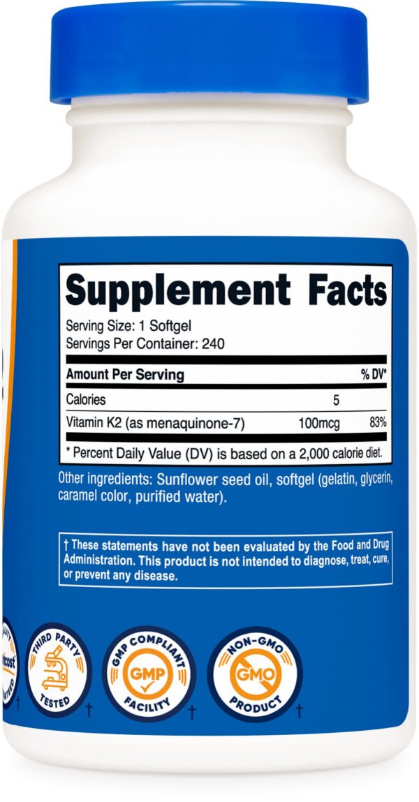 Nutricost suplemento cápsulas blandas MK7