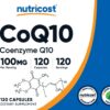 Suplemento de coenzima Q10 Nutricost en cápsulas vegetarianas