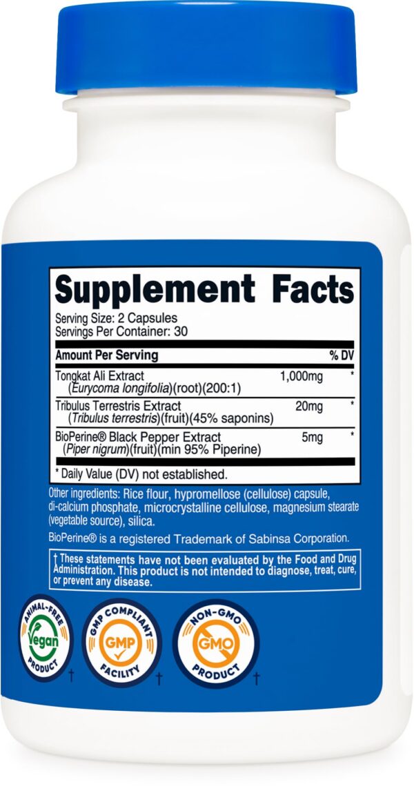 Version 1.0.0 Empaque de Tongkat Ali Nutricost detalle