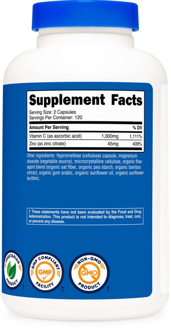 Frasco y cápsulas Nutricost – lateral