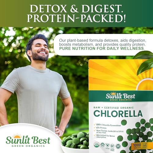 Nutrientes esenciales en tabletas Spirulina y Chlorella Sunlit Best