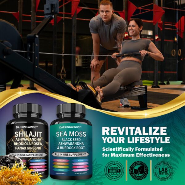 Nutrition facts for Darkingwings Shilajit and Sea Moss supplement