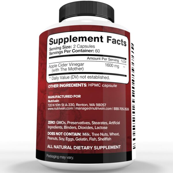 Version 1.0.0 Frasco con cápsulas Nutrivein berberina y ACV