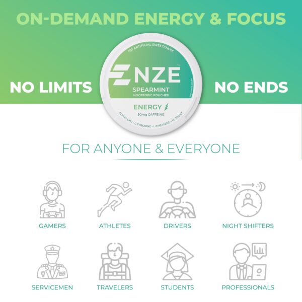 NZE sobres cafeína 50mg con Alpha GPC y L-Tirosina