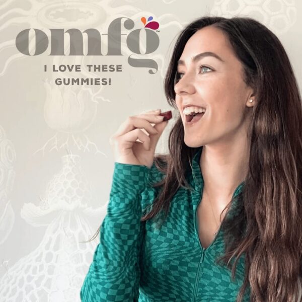 Envase OH MY FUNGI GUMMIES en estante