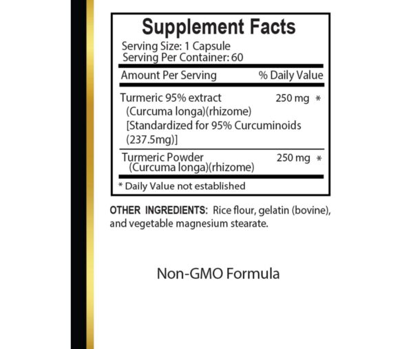 Ingredientes puros en cápsulas cúrcuma curcumina natural