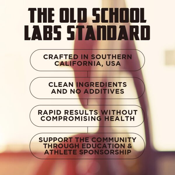 frente del frasco con logo Old School Labs