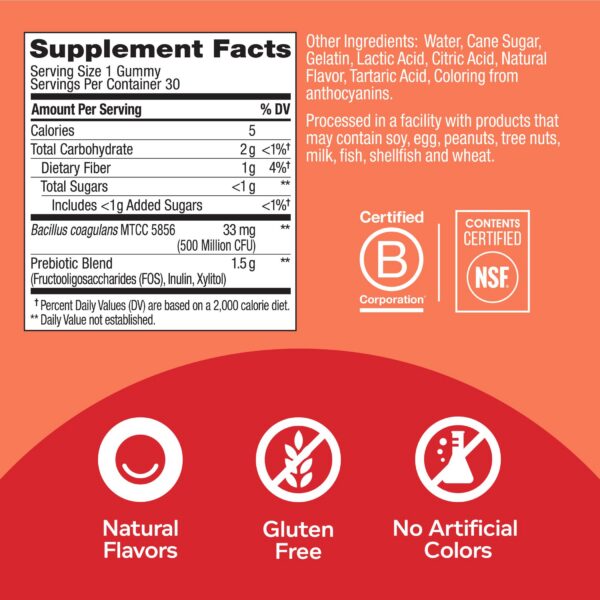 Version 1.0.0 OLLY Probiotic + Prebiotic Gummy packaging