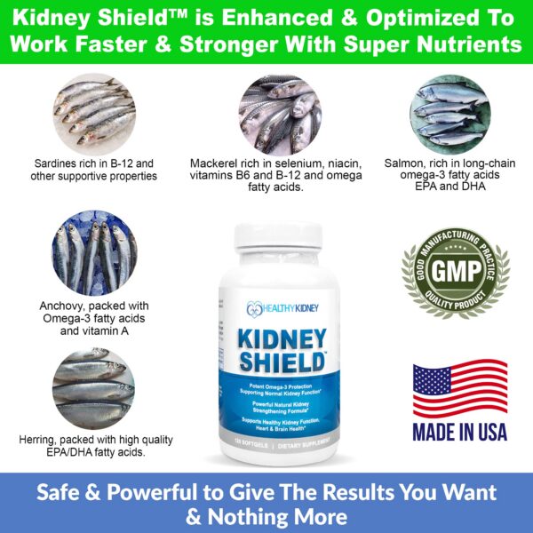 Omega-3 de alta pureza en Kidney Shield para riñones