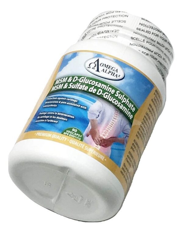 Envase con cápsulas Omega Alpha