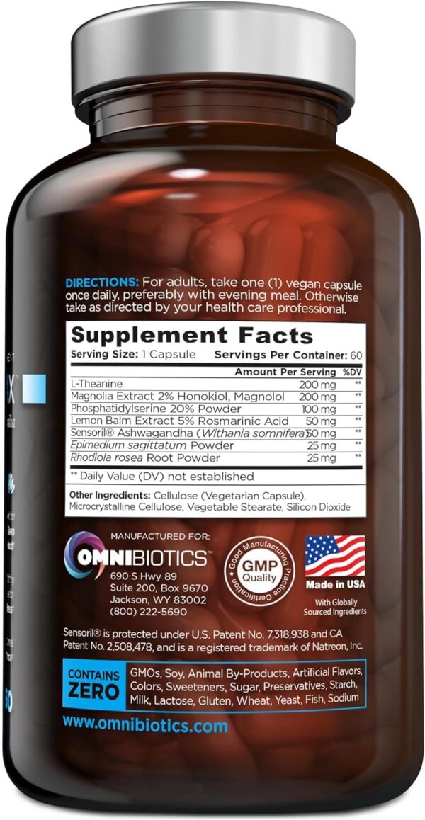 OmniBiotics Cortisol Relax envase detalle ingredientes naturales