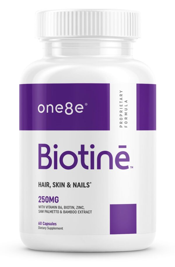 Version 1.0.0 Frente de la caja de ONE8E Biotinē