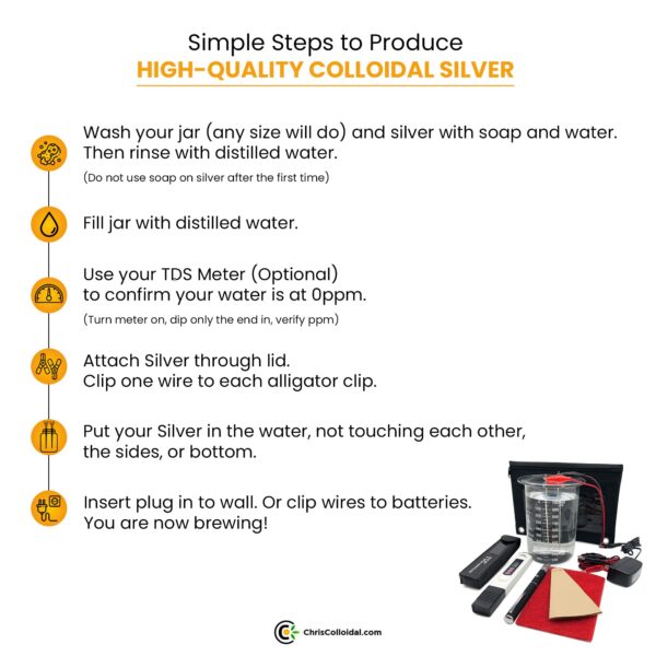 Detalle y conexiones del generador plata coloidal Chris