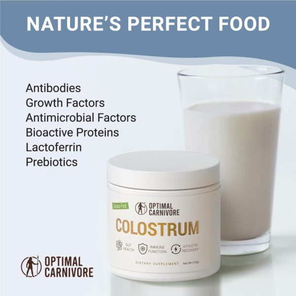 Calostro de pasto Optimal Carnivore envase completo