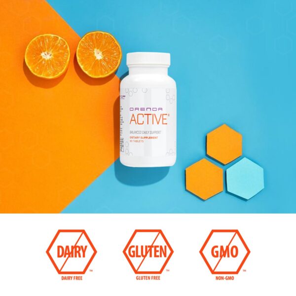 Frasco con etiqueta Orenda Active