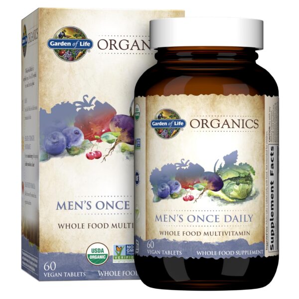 Etiqueta Organics Men's Multivitamin con 15 vitaminas