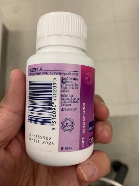 Etiqueta trasera de Ostelin