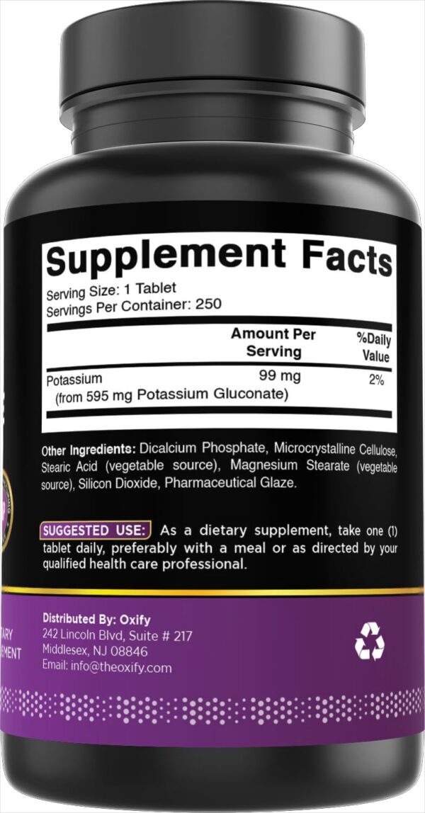 Frasco Oxify gluconato de potasio y logotipo