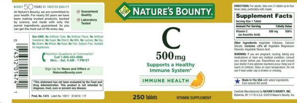 Version 1.0.0 Pack of 9 Vitamin C 500mg Nature's Bounty