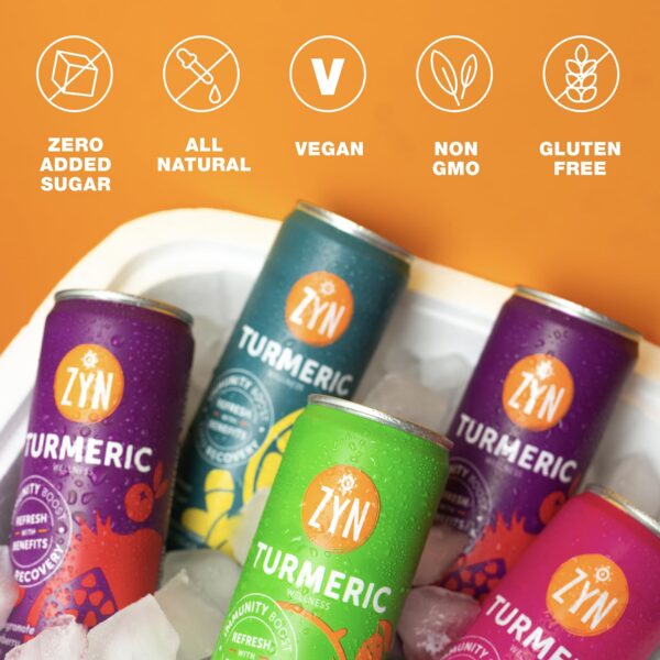 Pack bebidas ZYN cúrcuma curcumina sin aditivos químicos