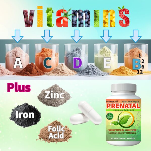 Pack vitaminas prenatales MonesAli 90 cápsulas para mujer