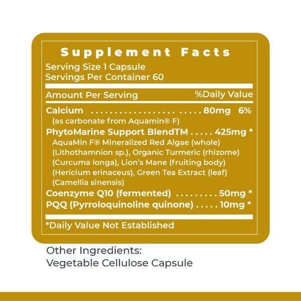 Empaque de 60 cápsulas en fondo blanco