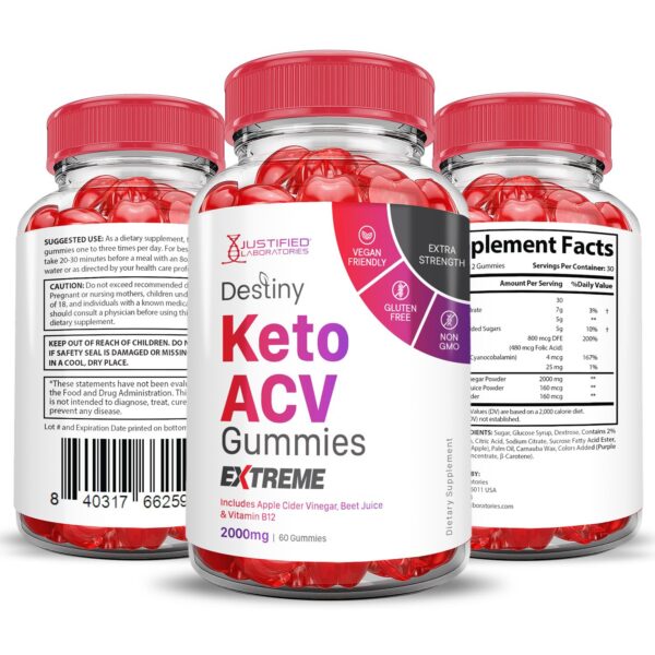 Gominolas destiny keto acv veganas sabor natural