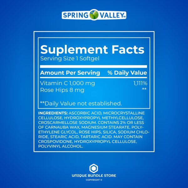 Version 1.0.0 Paquete 3 Spring Valley vitamina c 1000 mg con escaramujo y más