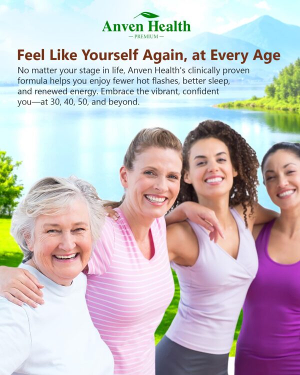 Paquete de 3 suplementos menopausia Anven Health 90 cápsulas