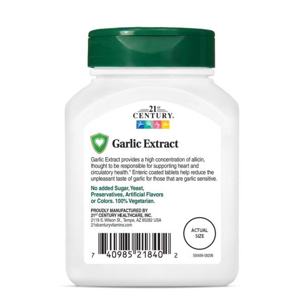 Paquete de 4 tabletas de ajo sin olor 21st Century