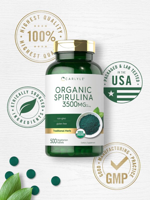 Paquete de 500 tabletas de spirulina Carlyle