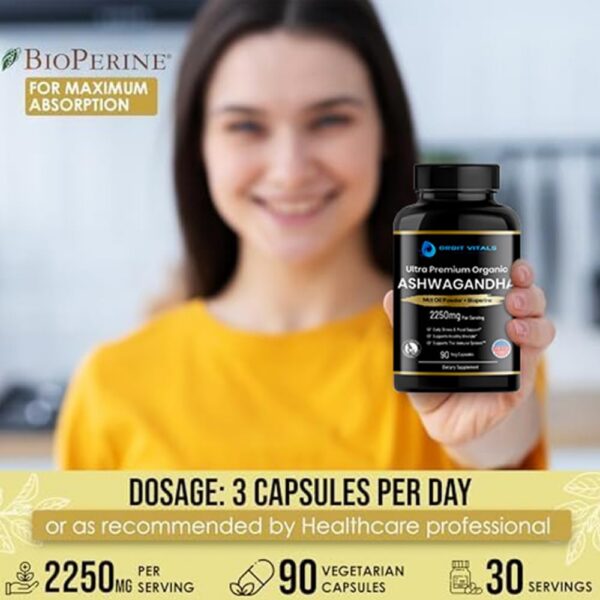 Version 1.0.0 Paquete de 90 cápsulas de ashwagandha de alta potencia