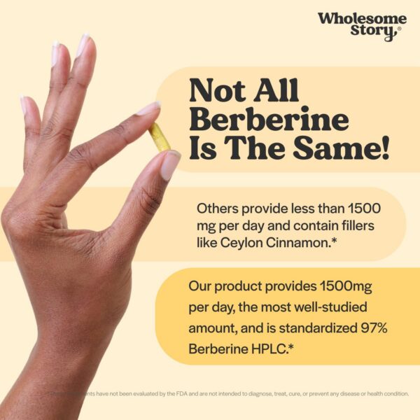 Paquete de 90 cápsulas de suplemento de berberina Wholesome Story