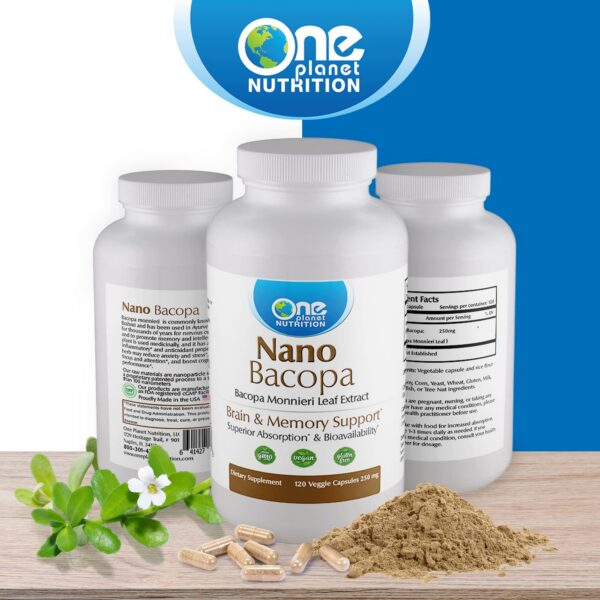 Paquete de cápsulas Nano Bacopa 250mg White 30 ml One Planet
