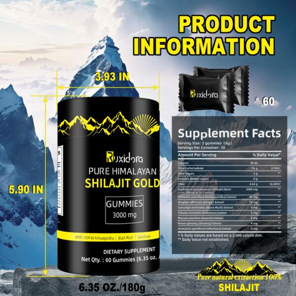 Paquete cerrado Gomitas Shilajit Himalaya sin azúcar Ruxidora