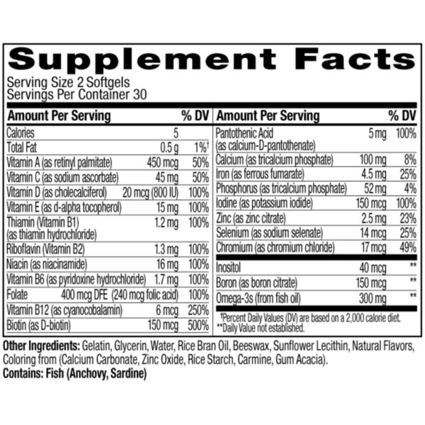 Version 1.0.0 Paquete compacto OLLY Ultra para mujeres 60 softgels