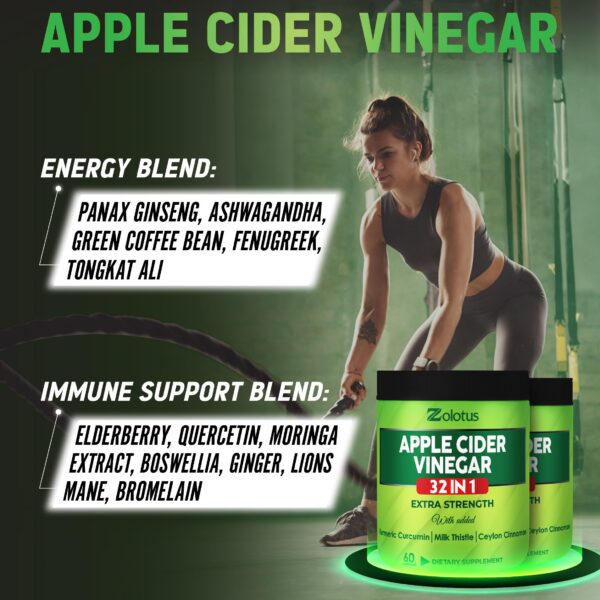 Paquete doble suplemento Zolotus cápsulas vinagre sidra manzana