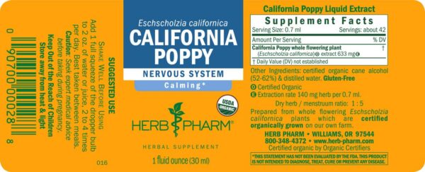 Version 1.0.0 Paquete extracto líquido amapola California Herb Pharm 2 botellas