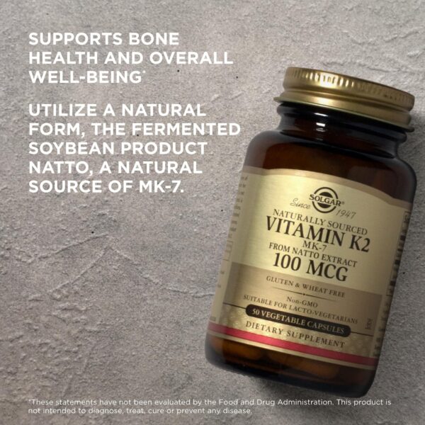 Paquete frontal Solgar Vitamina K2 MK-7 100 mcg