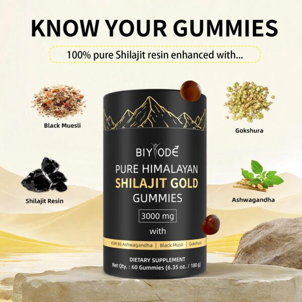 Paquete de gomitas Shilajit BIYODE lotes seguros