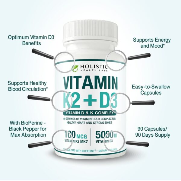 Paquete Max Absorption Vitamina K2 D3 5000 IU 90 cápsulas