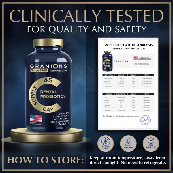 Paquete probióticos orales con prebióticos para salud dental