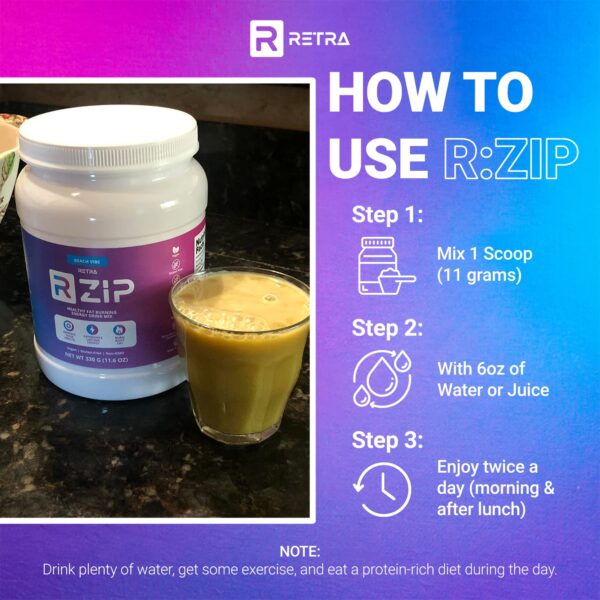 PAquete RETRA Detox Cleanse Zip bebida energética sabor Beach