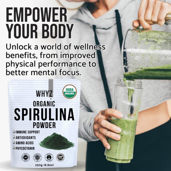 Paquete suplemento espirulina natural proteína vegetal 250g