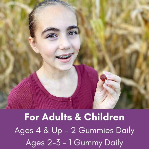 Paquete suplemento gomitas saúco para salud inmunológica